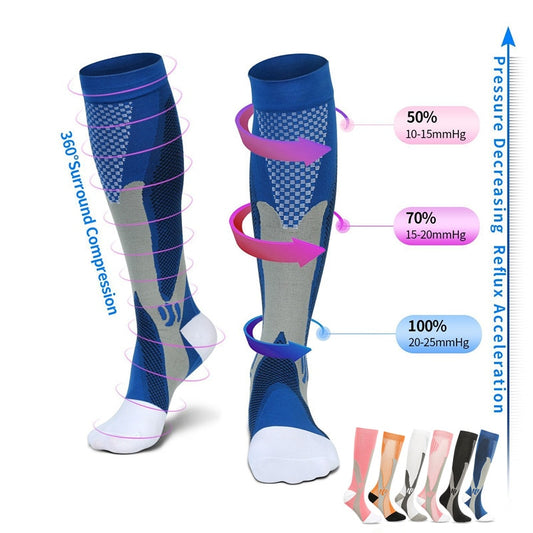 Compression Socks Football Socks Running Outdoor Sports  Crossfit Flight Travel Nurses Men WomenCompression Stockings